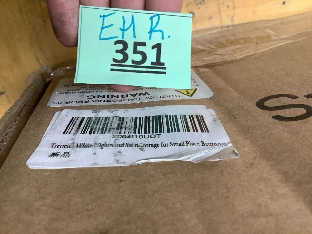 Treocho White Nightstand Set of 2, Modern X-Design Night Stand,Bedside End Table with Open Storage for Small Place,Bedroom - Image 5 - Lot 351