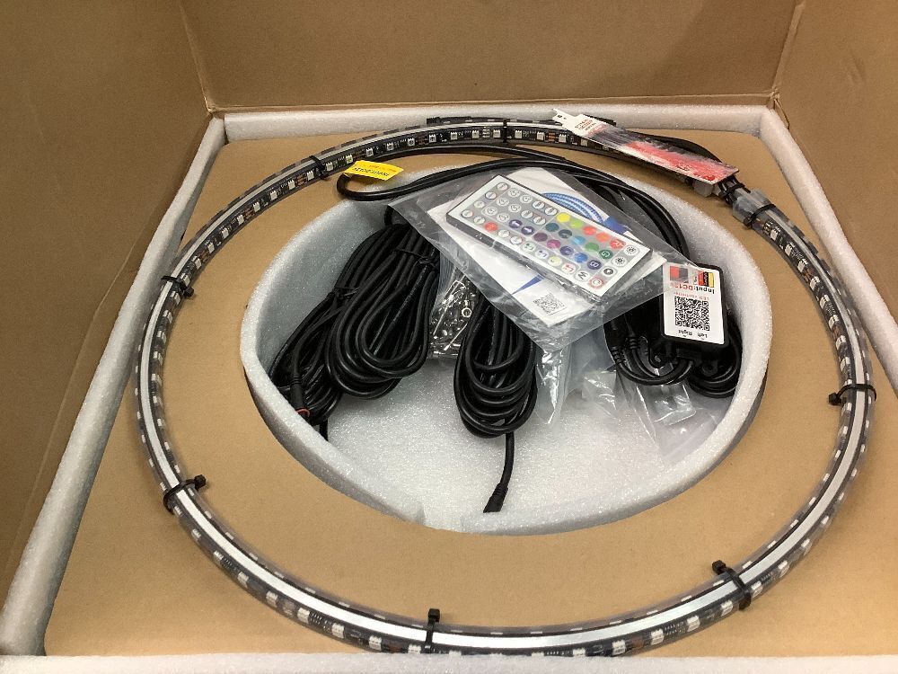 Ehaho 15.5" Double Row Wheel Lights, Brighter RGB Dream Chasing LED Rim Lights with App & Remote Control, Music Wheel Ring Light with Turn & Braking Signal Compatible with Various Trucks SUV Car, 4PCS - Image 2 - Lot 356