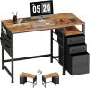 Ｍａｉｈａｉｌ Maihail Small Desk with Drawers, 40 inch Computer Desk with Shelves, Writing Desk with Storage, Small Office Desk with Metal Frame - Thumbnail 1