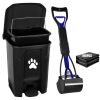 Outdoor Dog Poop Trash Can with Lid, Dog Waste Trash Can Pet Waste Container Pooper Scooper for Yard Garden Kitchen with Removable Inner Bin, Large Garbage Bag - Thumbnail 1