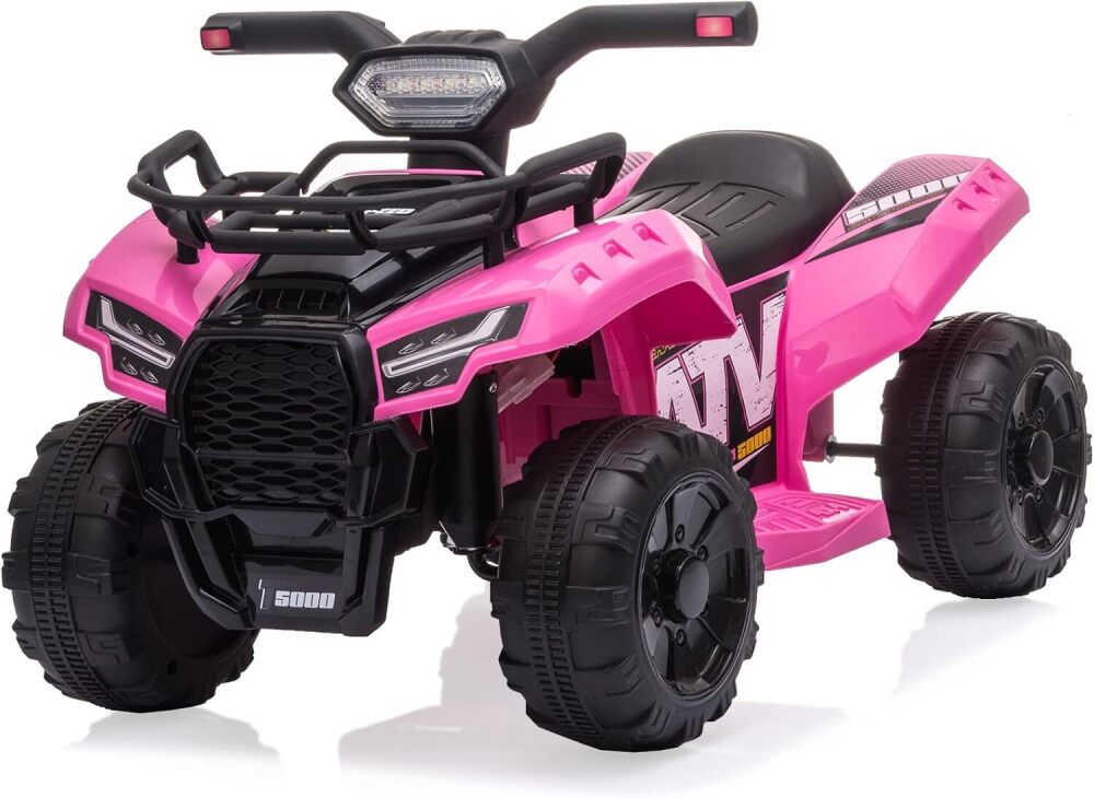 Kids Ride on ATV, 6V Battery Powered Kids Electric Vehicle, 4 Wheeler Quad w/Headlights, MP3, USB, Volume Control, Large Seat, Electric Ride on Toys Best Gifts for 18-36 Months Boys Girls Girls - Image 1 - Lot 377