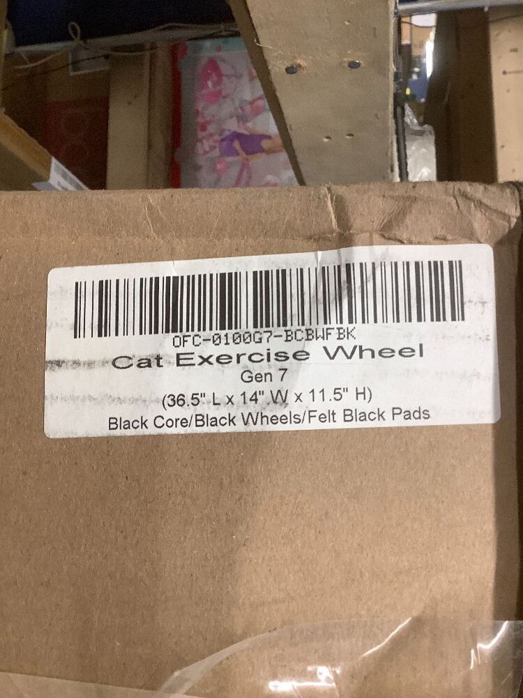 One Fast Cat - Cat Exercise Wheel - Gen. 7 - Safe 48" Diameter - Made in The USA - Black Wheel with Black Felt Traction Pads and Solid Inline Wheels - Image 4 - Lot 405