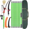 30 Ft Manual Pole Saw, Extendable Tree Pruner Blade and Scissors Set with 9 Fiberglass Handles, Long Branch Pruner Retractable for Backyard and Garden, Bush Cutting and Pruning of Palm Trees - Thumbnail 1