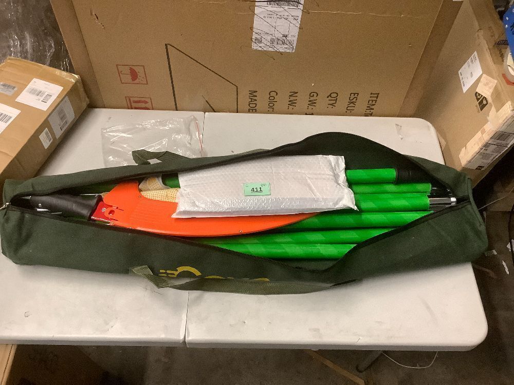 30 Ft Manual Pole Saw, Extendable Tree Pruner Blade and Scissors Set with 9 Fiberglass Handles, Long Branch Pruner Retractable for Backyard and Garden, Bush Cutting and Pruning of Palm Trees - Image 2 - Lot 411