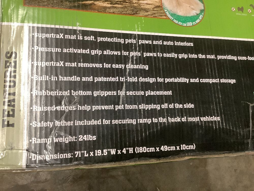Pet Gear supertraX Ramps for Dogs and Cats, Maximum Traction Surface, Portable/Easy-Fold (No Tools Required), Built in Handle for Travel, 42-71 Inches Long, Supports 150-200lbs - Image 6 - Lot 415