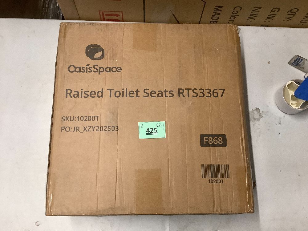 OasisSpace Stand Alone Raised Toilet Seat 300lbs - Heavy Duty Medical Raised Homecare Commode and Safety Frame, Height Adjustable Legs, Bathroom Assist Frame for Elderly, Handicap, Disabled - Image 3 - Lot 425