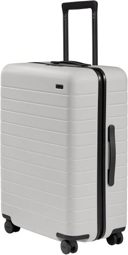 Away Medium Checked Luggage, Lightweight Hard Shell Suitcase with Spinner Wheels, Durable Rolling Luggage, TSA Lock, 26 Inch, Cloud Gray - Lot 426
