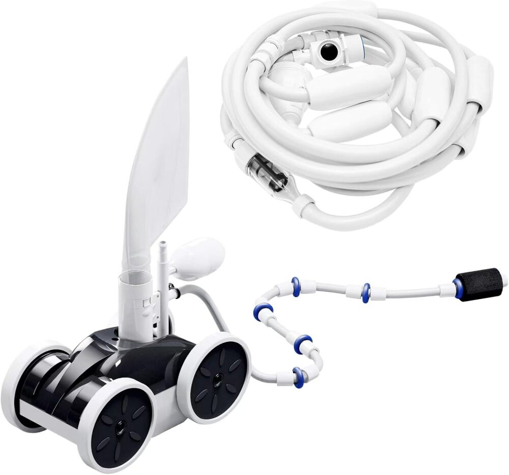 MAKHOON Upgrade Pool Pressure Side Sweeper: Professional Solution for Cleaning Your Swimming Pool (Four Wheels are Better Than Three) Need 1.5" Female Thread Pool Booster Pump Inlet, 4 Bar Pressure - Image 1 - Lot 435
