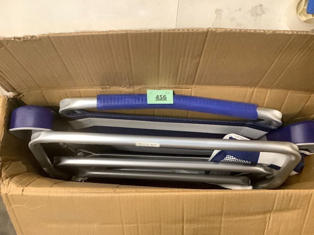 Rio Beach 2-Pack 17" Extended Height 4-Position Folding Beach Chair, Bright Blue - Image 2 - Lot 456