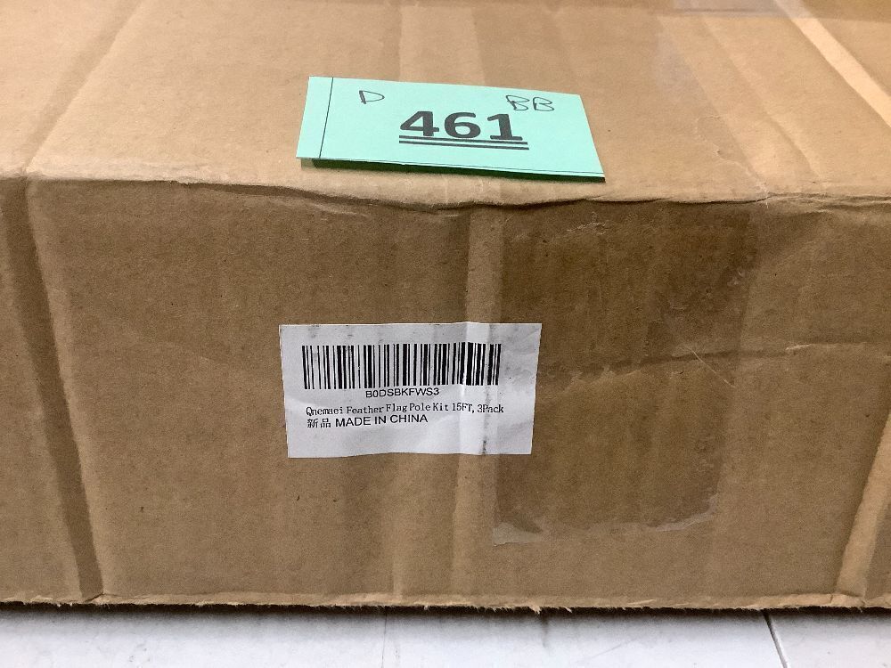 Feather Flag Pole Kit 15FT,3Pack Heavy Duty Aluminum Swooper Flag Pole with Ground Stake and Bearing Ring, Wind Resistant up to 40 MPH, Perfect for Outdoor Business Advertising Flags - Image 4 - Lot 461