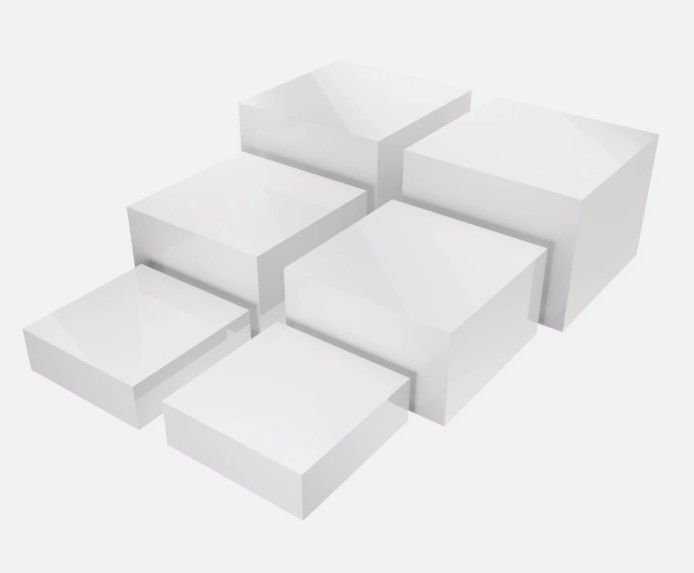 6PCS Buffet Risers, Food Risers for Buffet Table, Display Stand Shelf for Catering Dessert Collectibles Jewelry Figures Show' - Image 1 - Lot 465