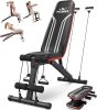 FLYBIRD Foldable Weight Bench for Woman Sculpt & Energize with Resistance Bands, 8 Backrests Fast Adjustable FID for Home Gym Full Body Workout, Easy to Storage for Small Space - Thumbnail 1