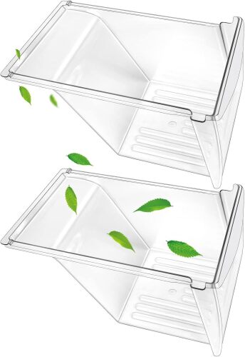 AODESEN [2 PACK] Upgraded 240337103 Refrigerator Crisper Drawers Bins Compatible with Frigidaire Kenmore, Frigidaire Drawer Replacement for 240337100 AP2115741 240323007, Food-grade Materials - Lot 475