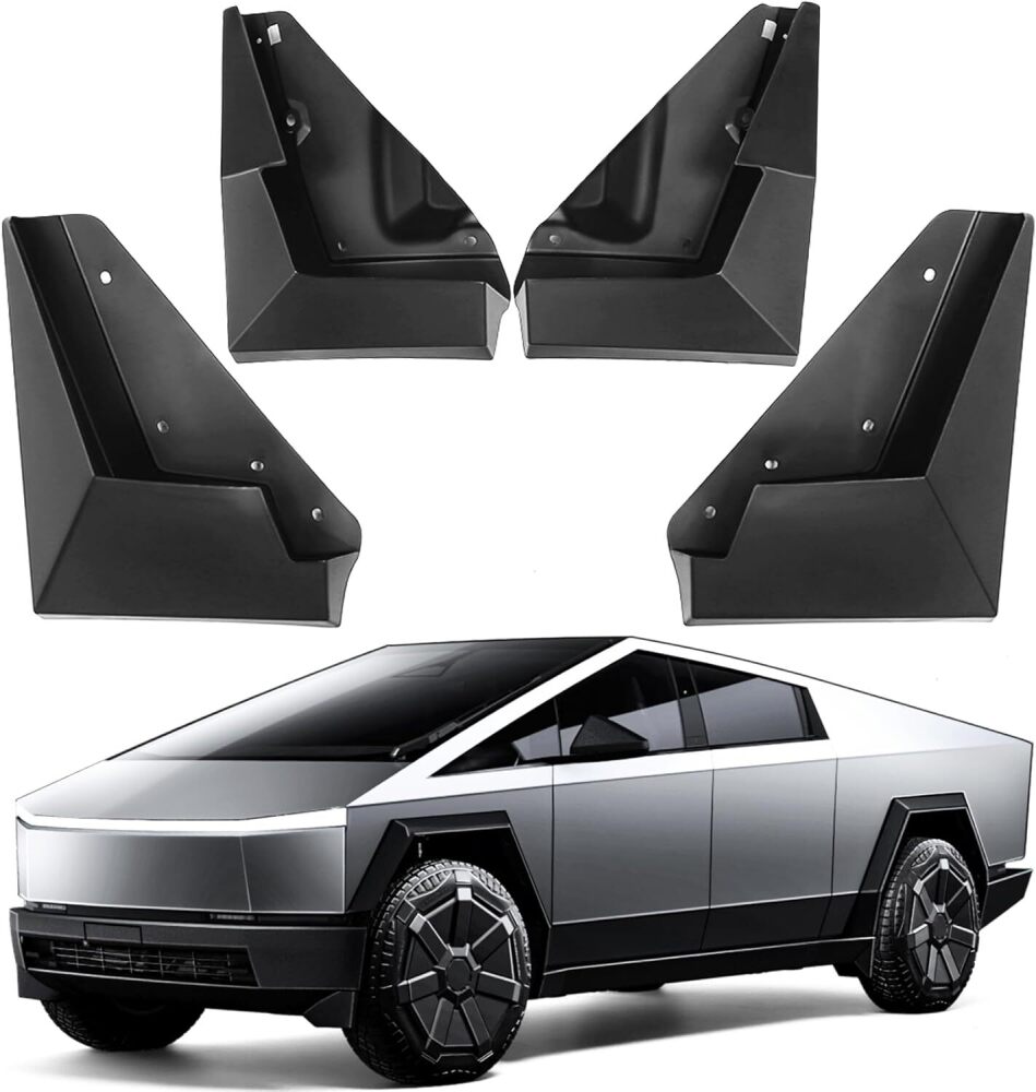 Mud Flaps Compatible with Tesla Cybertruck 2023 2024 Accessories,4PCS OEM Splash Guards All Weather Winter Vehicle Sediment Protection No Need to Drill Holes Tire Protector for 2024 Cybertruck - Image 1 - Lot 480