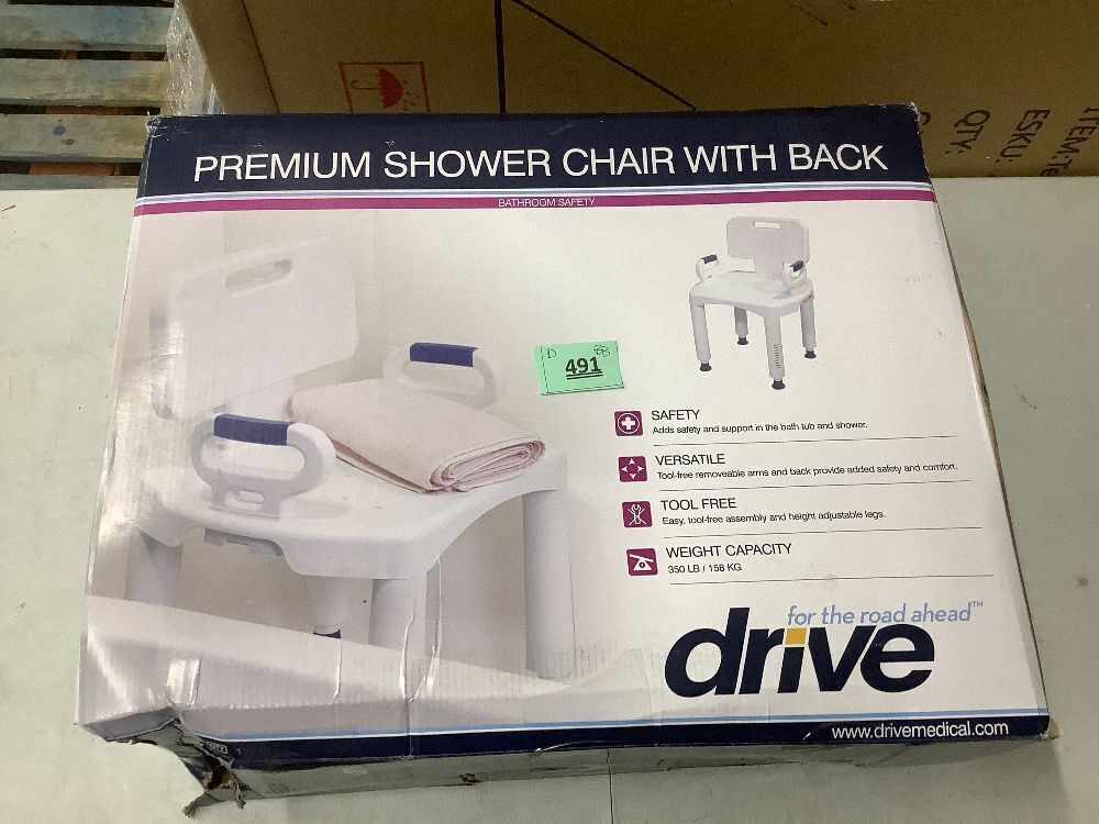 Handicap Bathroom Bench with Back and Arms - Image 3 - Lot 491