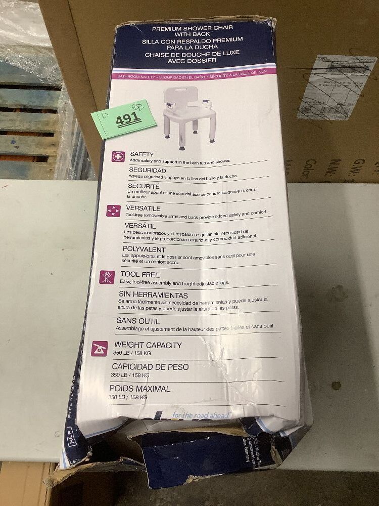 Handicap Bathroom Bench with Back and Arms - Image 5 - Lot 491