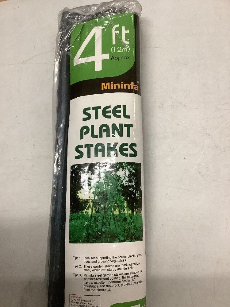 Mininfa Steel Plant Stakes 4 Feet, Plastic Coated Metal Garden Stakes Supports Climbing for Tomatoes, Trees, Beans, 25 Pack - Image 2 - Lot 7862