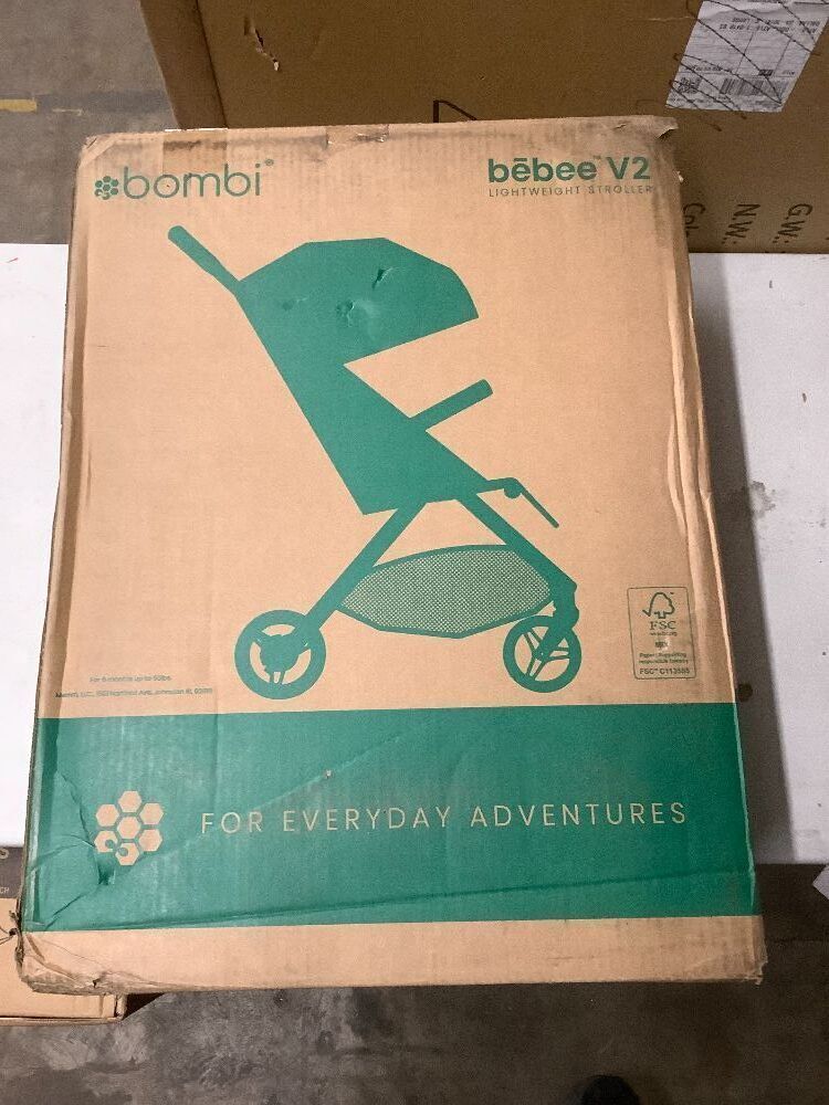 Bombi Bēbee V2 Lightweight Baby Stroller - Premium Vegan Leather, One-Hand Fold, Infinite Recline, Aircraft-Grade Aluminum Frame, XXL Canopy, and Ample Storage Umbrella Stroller - Image 3 - Lot 7863