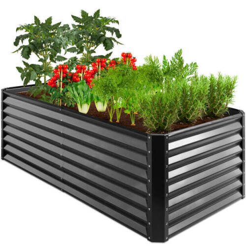 Outdoor Metal Raised Garden Bed for Vegetables, Flowers, Herbs - 6x3x2ft - Lot 374