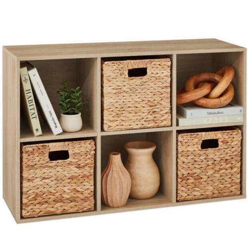 6-Cube Bookshelf, 11in Storage Display w/ Removable Panels, Customizable - Lot 402