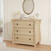 3 Drawer Boho Dresser with Rattan Accents and Curved Legs Compact Storage Cabinet for Bedroom - Thumbnail 1