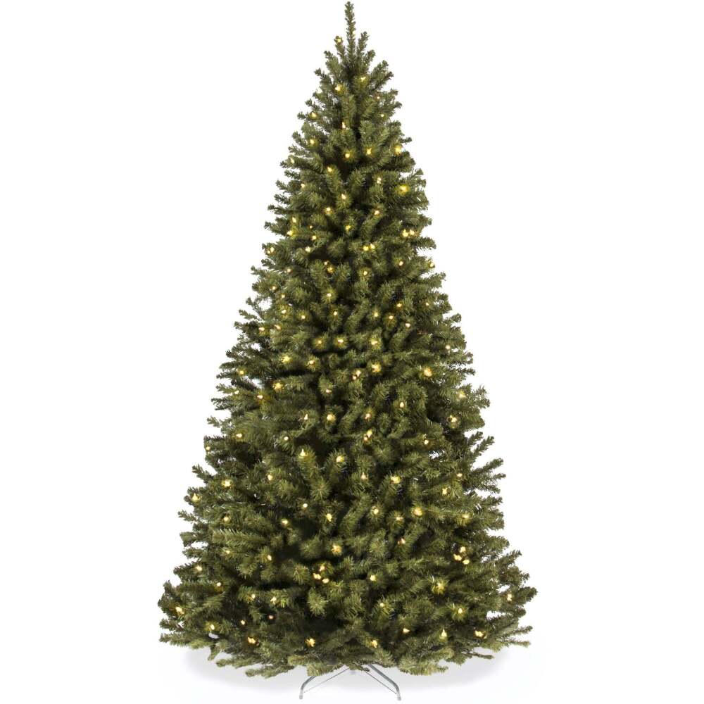 Pre-Lit Artificial Spruce Christmas Tree w/ Foldable Metal Base - Image 1 - Lot 528