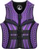 Geometric Print Life Vest, Zipper Front, Adjustable Buckles - Thumbnail 1