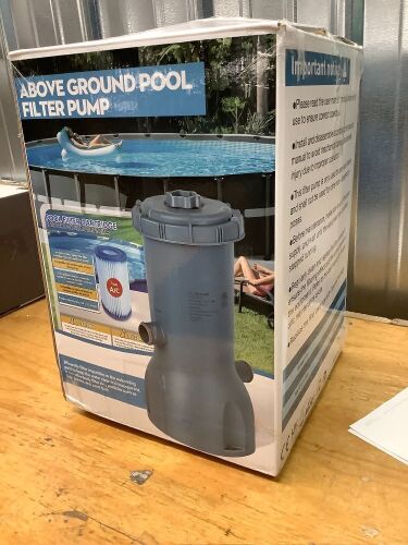 Pro Series 1000 GPH above Ground Pool Filter Pump, Powerful Pool Cartridge Filte - Lot 525