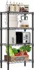 1000 lbs 4 Tier Shelf Metal Storage Shelves Wire Rack Closet Organizers with PP Board for Garage Kitchen Bathroom Laundry Black 11.8" D x 21.7" W x 39.5" H - Thumbnail 1