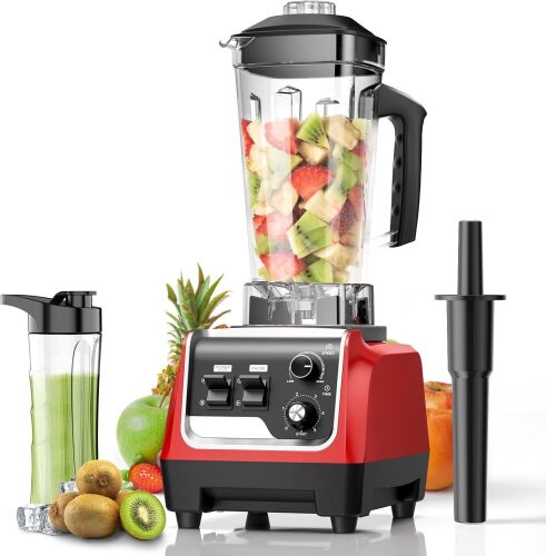 Smoothie Blender 1800W Powerful Blenders for Kitchen 70 Oz Large Capacity and BPA-Free Containers with To-Go Cup Countertop Blender for Smoothies, Ice Crushing & Frozen Drinks Red - Lot 526
