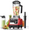 Smoothie Blender 1800W Powerful Blenders for Kitchen 70 Oz Large Capacity and BPA-Free Containers with To-Go Cup Countertop Blender for Smoothies, Ice Crushing & Frozen Drinks Red - Thumbnail 1