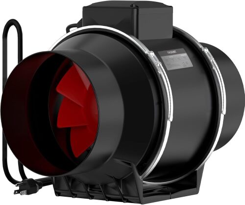 FASDUNT 6 Inch Inline Duct Fan with EC Motor - High-Performance 45W, 2600rpm Speed, 430 CFM Airflow for Optimal Ventilation in Bathrooms, Kitchens & Grow Tent, 3D Printer - Lot 536
