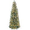 7.5ftPre-Lit Artificial Frosted Scotch Pine Pencil Christmas Tree w/ Metal Stand - Thumbnail 1