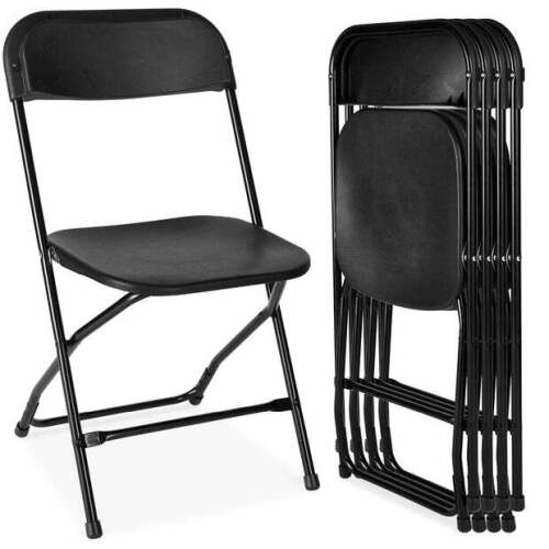 Set of 4 Folding Stacking Plastic Chairs w/ Non-Slip Feet - Lot 522