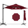 360 LED Rotating Cantilever Offset Patio Umbrella - 10ft - Thumbnail 1