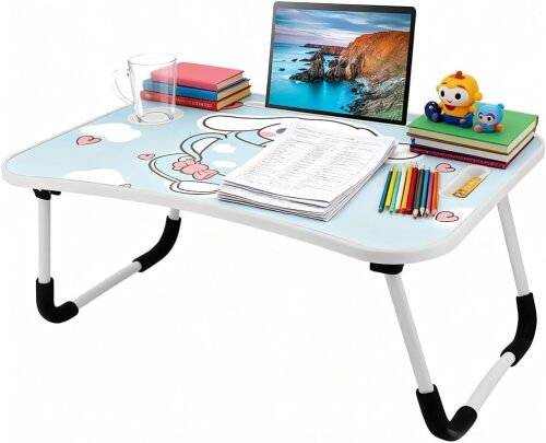 Kawaii Laptop Desk Foldable Kawaii Bed Desk Table Cute Folding Breakfast Tray Portable Lap Standing Desk Notebook Stand Reading Holder for Bed/Couch/Sofa/Floor - Lot 594