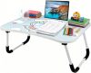 Kawaii Laptop Desk Foldable Kawaii Bed Desk Table Cute Folding Breakfast Tray Portable Lap Standing Desk Notebook Stand Reading Holder for Bed/Couch/Sofa/Floor - Thumbnail 1