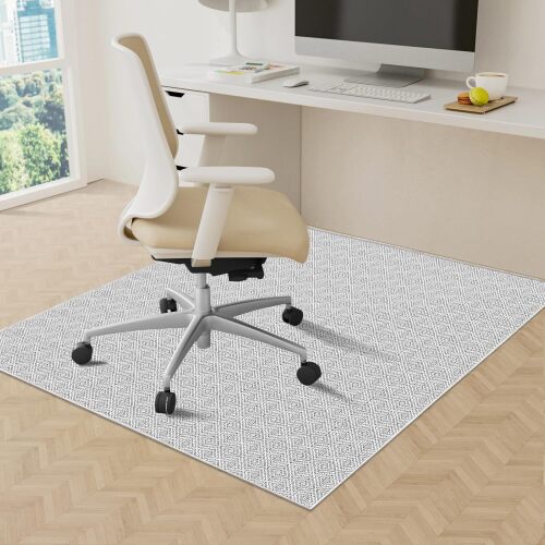KMAT Office Chair Mat, 47x47in Heavy Duty Hardwood/Tile Floor Protector, Computer Desk Mat for Rolling Chairs, Work, Study, Office - Lot 636