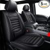 Seat Covers for Ford F150 2009-2024 2025 - F250/F350/F450 2017-2024 2025: 5 Seat Full Set Faux Leather Truck Seat Covers Car Cushion (Black) - Thumbnail 1