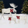 3-Piece Lighted 2D Christmas Moose Set Outdoor Decor w/ 195 LED Lights - 4ft - Thumbnail 1