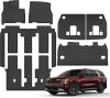 Floor Mats & Cargo Liner & Backrest Mat for Kia Carnival MPV 8 Seats 2022 2023 2024 2025 (Not for Hybrid & Prestige Models) (Not for 2025 EX) (Fits LX w/seat Package, EX and SX) All Weather TPE Liners - Thumbnail 1