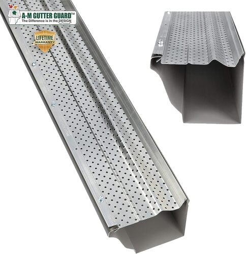 A-M Gutter Guard - Heavy Duty Quality Aluminum Leaf & Debris Protection for 5-inch and 6-inch - Lot 724