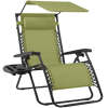Folding Zero Gravity Recliner Patio Lounge Chair w/ Canopy, Side Tray - Thumbnail 1