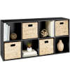 8-Cube Bookshelf, 11in Storage Display w/ Removable Panels, Customizable - Thumbnail 1