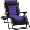 Oversized Padded Zero Gravity Chair, Folding Recliner w/ Headrest, Side Tray - Thumbnail 1