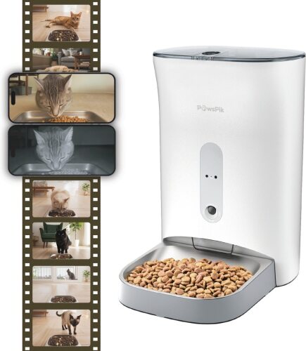 PawsPik NutriWatch Automatic Smart Pet Feeder with Camera, 19-cup - Lot 756