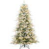 7.5ftPre-Lit Flocked Full Aspen Christmas Tree w/ 2-in-1 Glowing LED Lights - Thumbnail 1