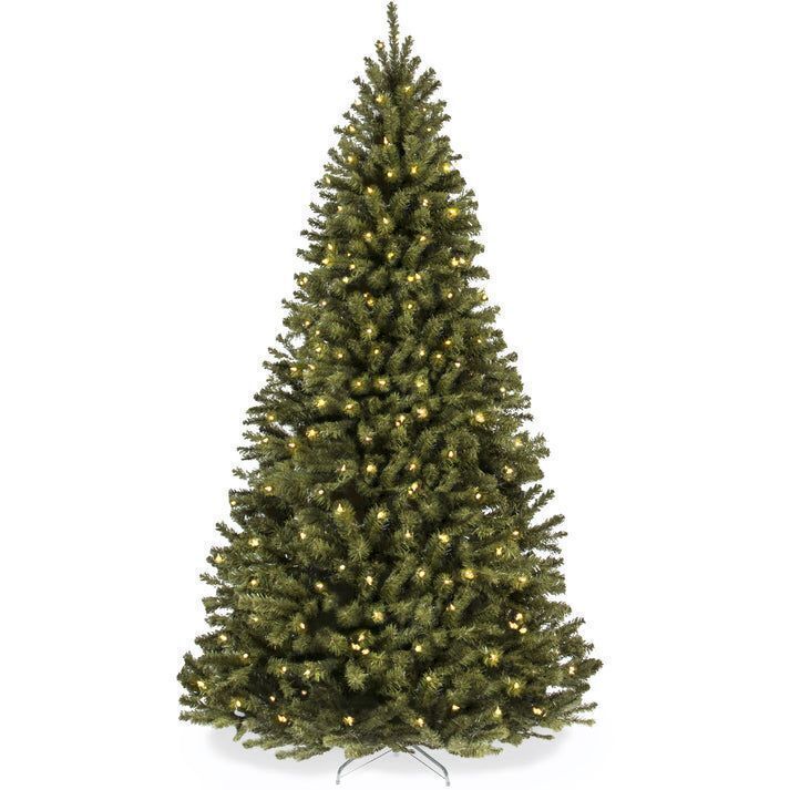 12ft Pre-Lit Spruce Hinged Artificial Christmas Tree w/ 1,300 Incandescent Lights - Image 1 - Lot 22