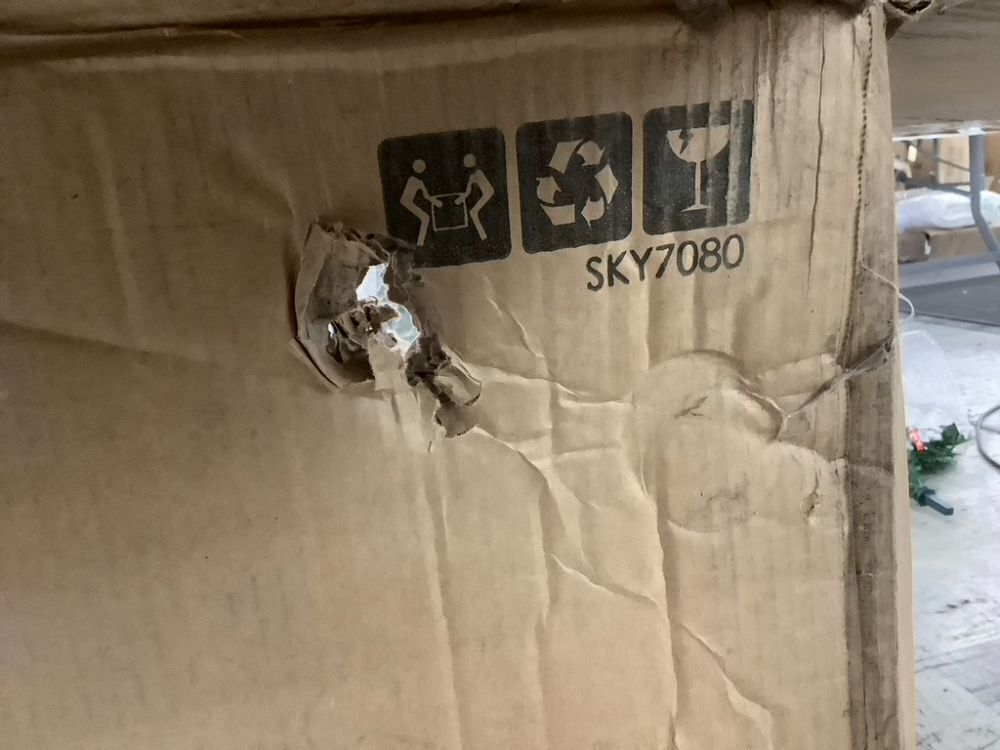 12ft Pre-Lit Spruce Hinged Artificial Christmas Tree w/ 1,300 Incandescent Lights - Image 8 - Lot 23