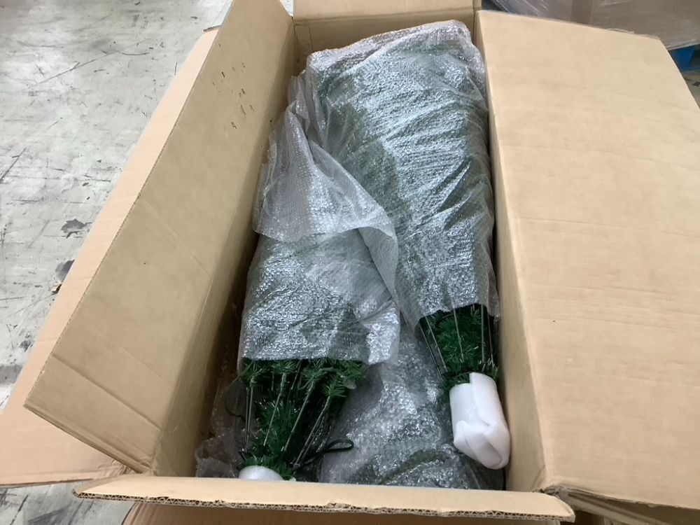 12ft Pre-Lit Spruce Hinged Artificial Christmas Tree w/ 1,300 Incandescent Lights - Image 2 - Lot 27